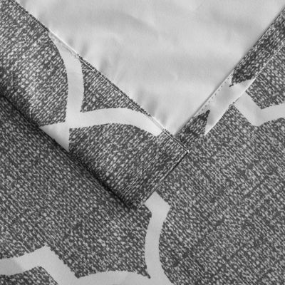 2 Piece 100% Full Blackout Trellis Grommet Top Window Curtain Panels