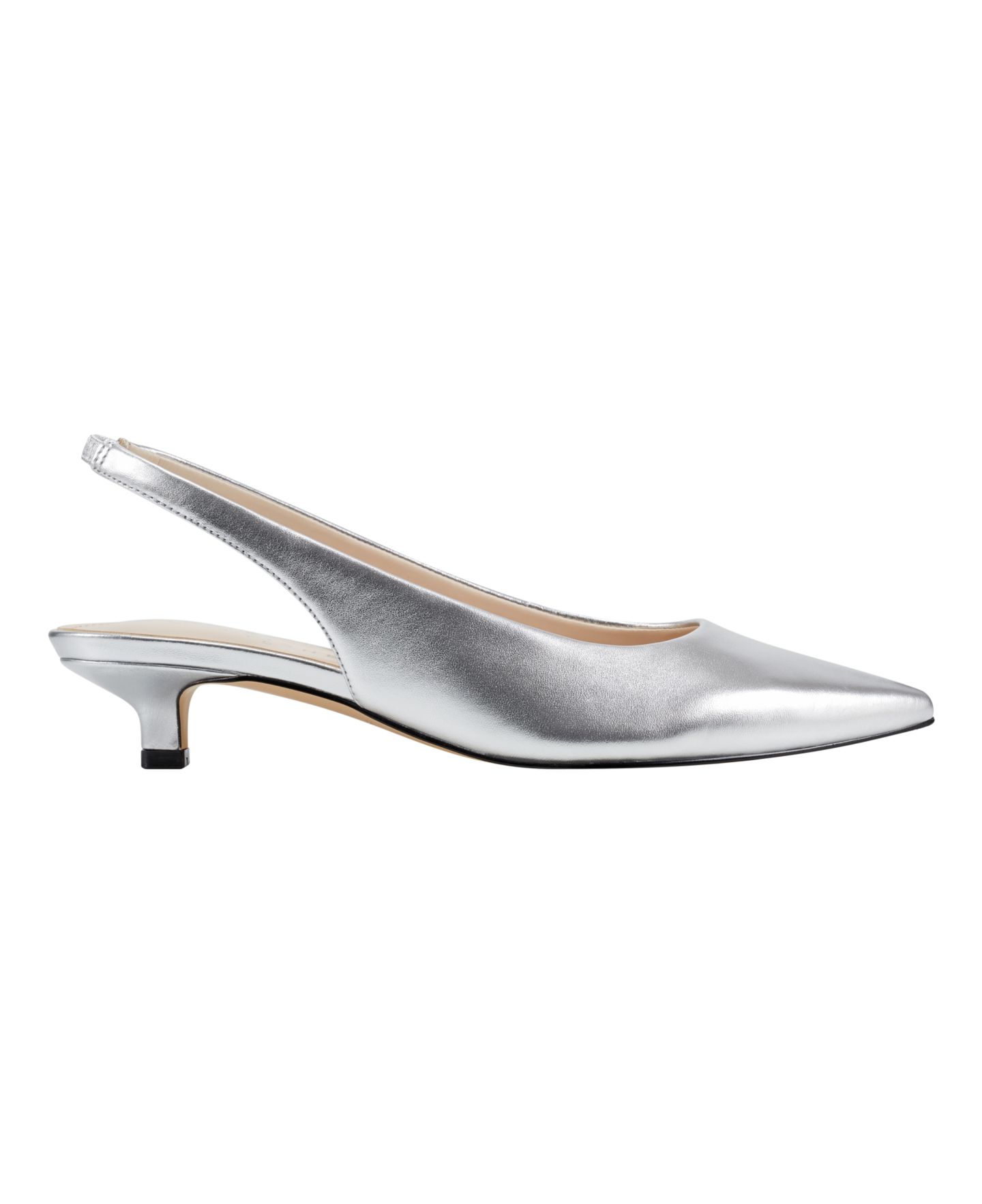 Женские туфли Marc Fisher LTD Posey Pointy Toe Dress Slingback, цвет: Серебряный кожаный — фото 2