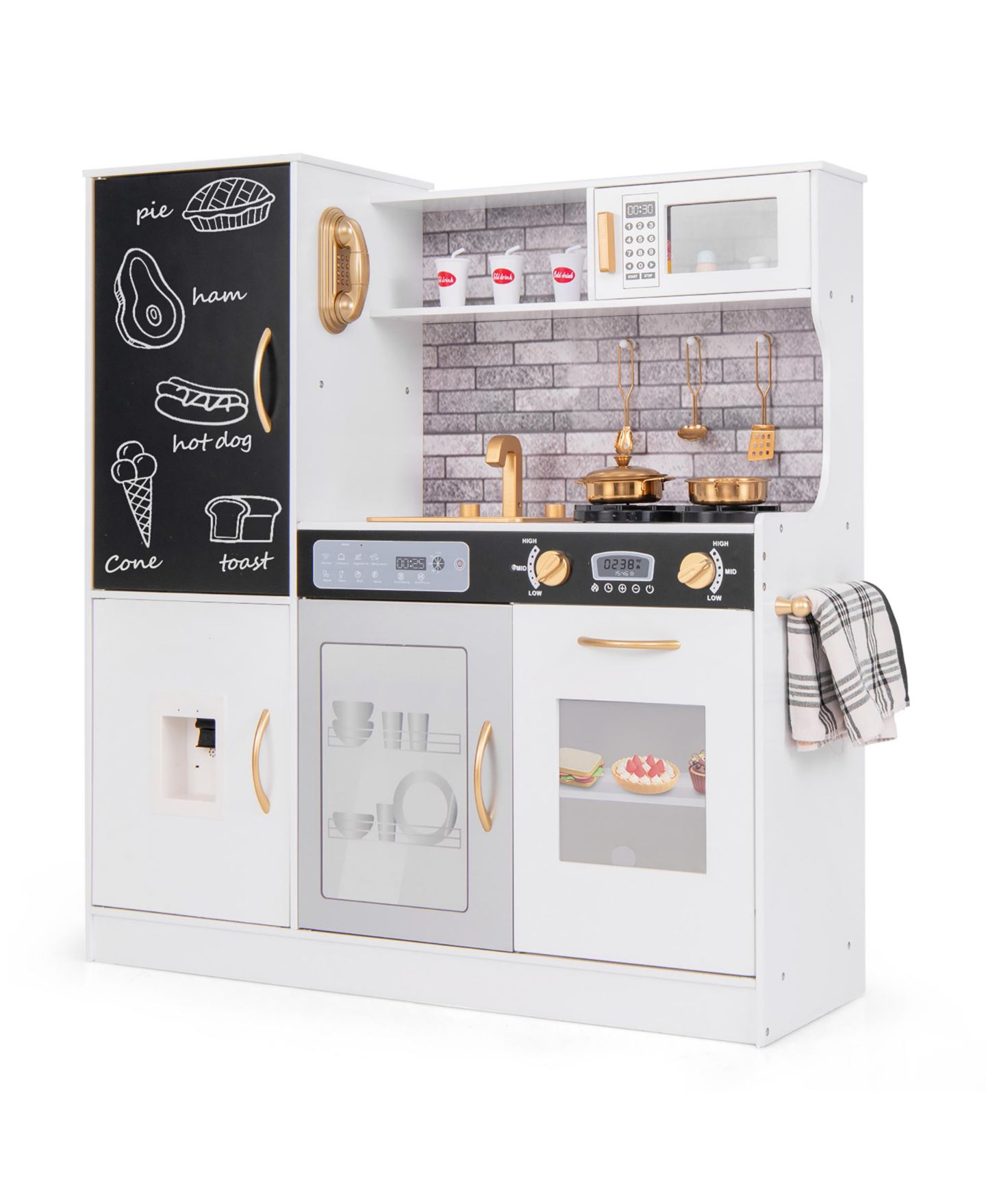 Детская игрушка Gymax Light-Up Play Kitchen, Ages 3+, цвет: Чёрный — фото 1