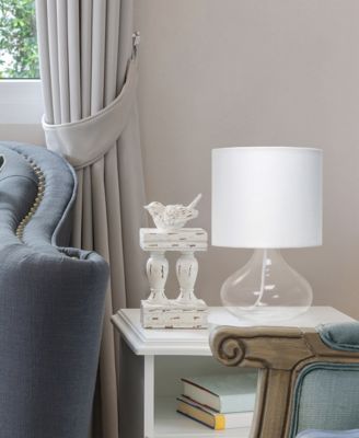 Glass Raindrop Table Lamp with Fabric Shade