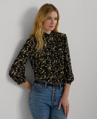 Lauren Ralph Lauren - Women's Floral Georgette Blouson-Sleeve Shirt