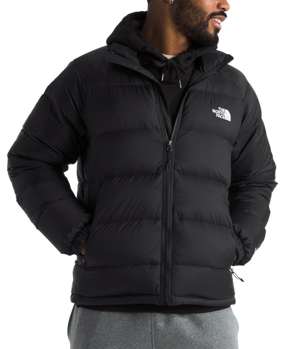 Shop The North Face Men's Hydrenalite Down Full Zip Puffer Jacket In Tnf Black