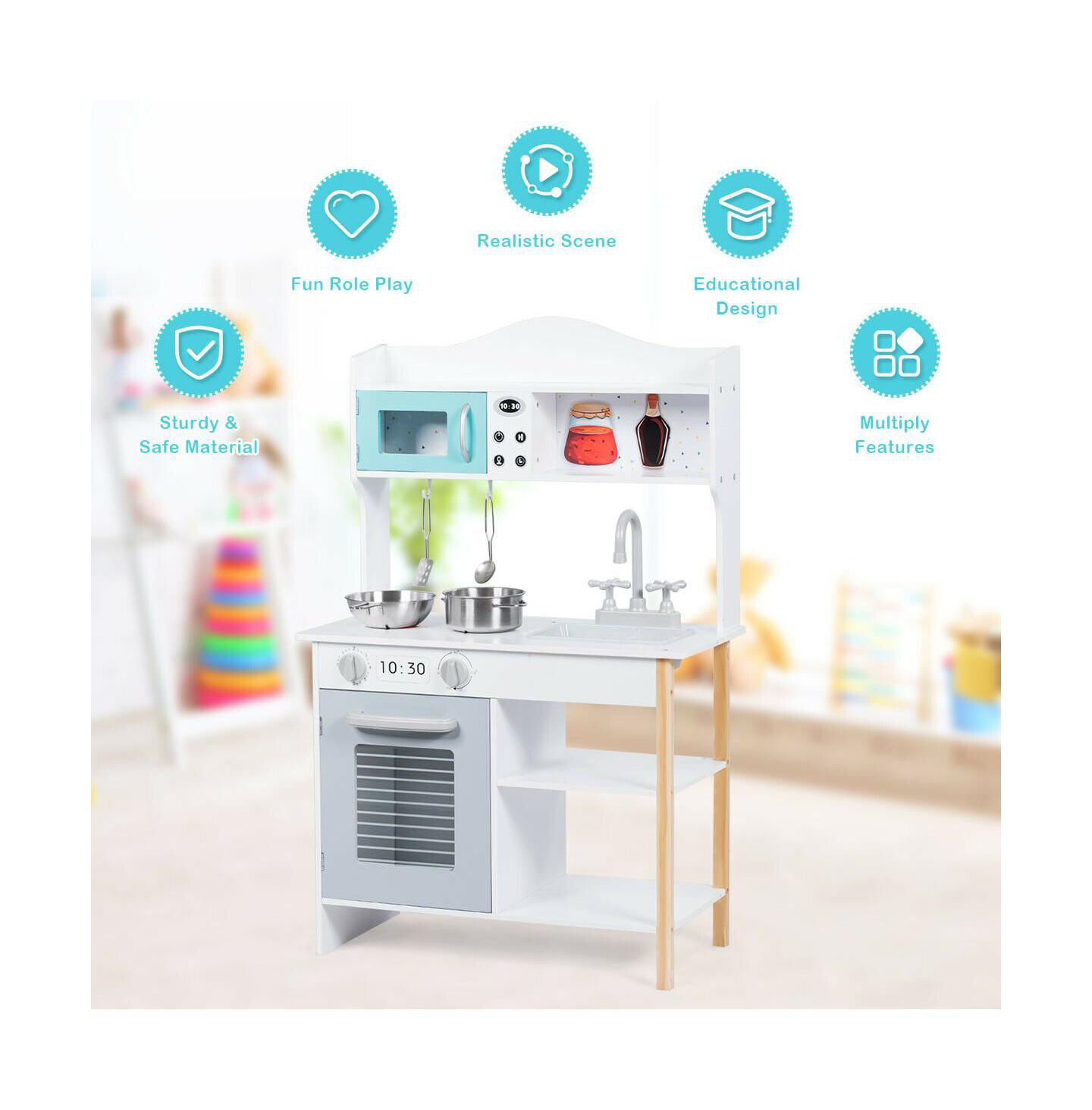 Детский игровой набор SUGIFT Wooden Pretend Kitchen Playset, Ages 3+ — фото 5