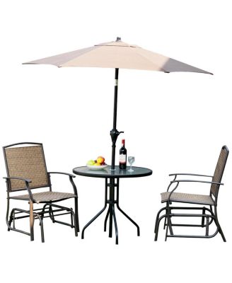 2 Pieces Patio Swing Single Glider Chair Rocking Seating