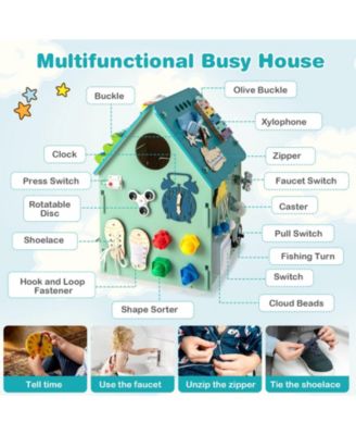 Montessori Play House with Sensory Games and Interior Storage Space