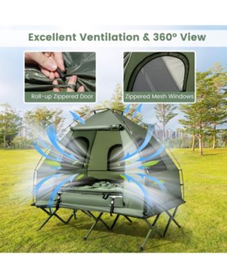 5-in-1 2-Person Foldable Outdoor Camping Tent Cot with Air Mattress and Sleeping Bag