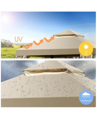Outdoor 2-Tier 10 Feet x 10 Feet Screw-free Structure Shelter Gazebo Canopy