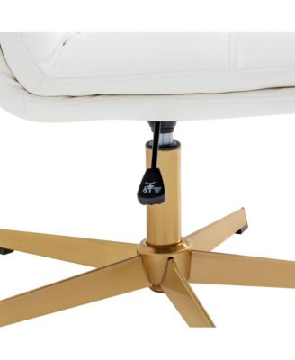 Biel Mid-Back Swivel Office Chair, Height-Adjustable Armless Design with Padded Upholstered Wide Seat and Strong Frame