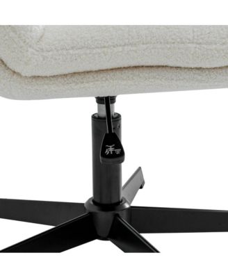 Biel Mid-Back Swivel Office Chair, Height-Adjustable Armless Design with Padded Upholstered Wide Seat and Strong Frame