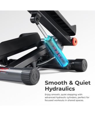 Mini Stepper, Low-Impact Stair Step Cardio Equipment with Resistance Bands, Performance Digital Monitor, and SunnyFit App Bluetooth Connectivity