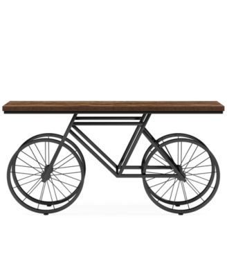 70.9-Inch Extra Long Console Table, Narrow Sofa Table, Modern Industrial Entryway Table Behind Couch Table, Rustic Brown