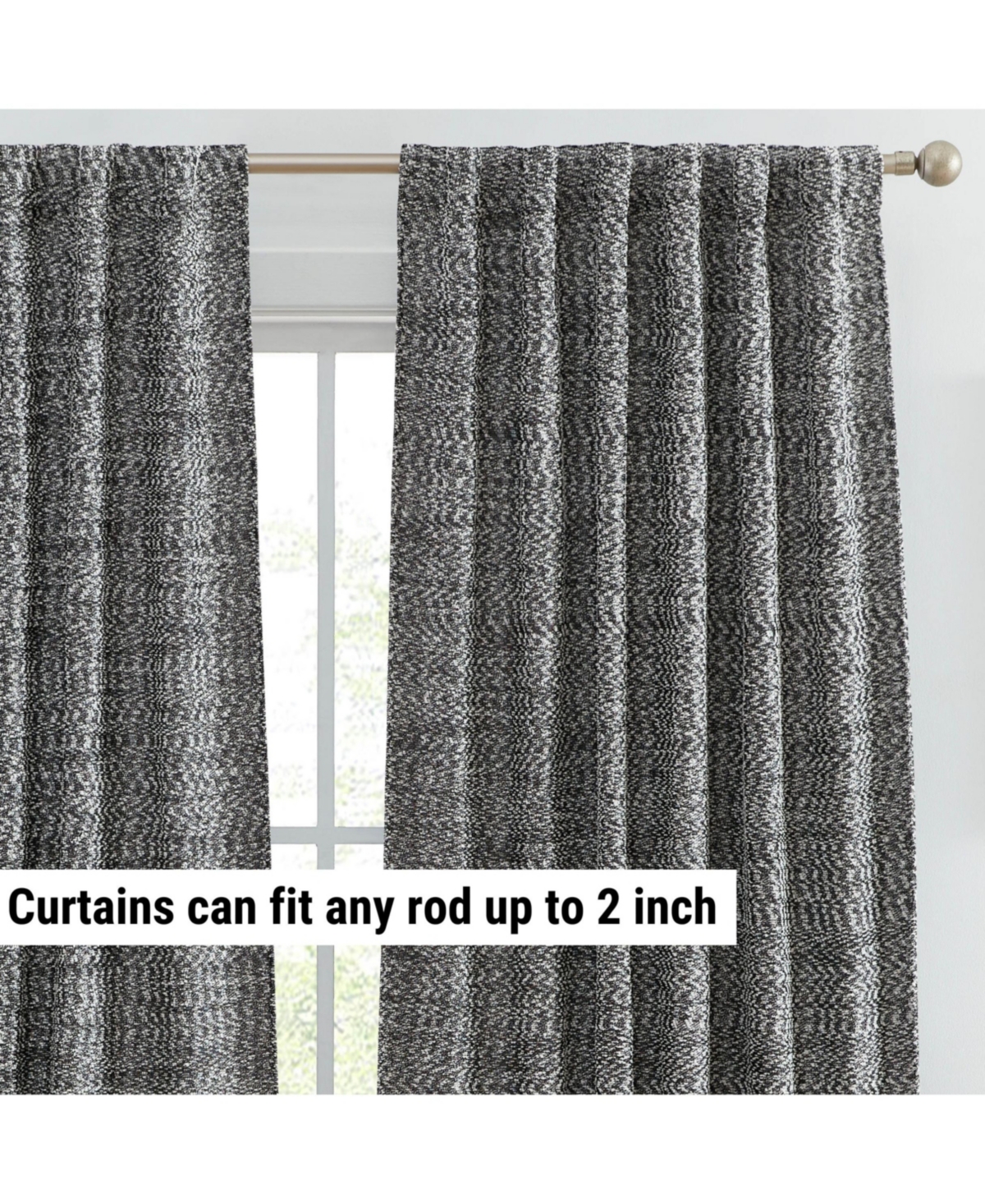 Hlc.me Easton Jacquard Slub Texture - Privacy Curtains with Back Tab Rod Pocket Lightweight Window Curtains Panels