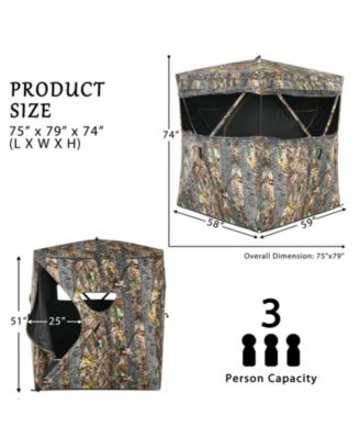 3 Person Portable Surround View Tent with Slide Mesh Window