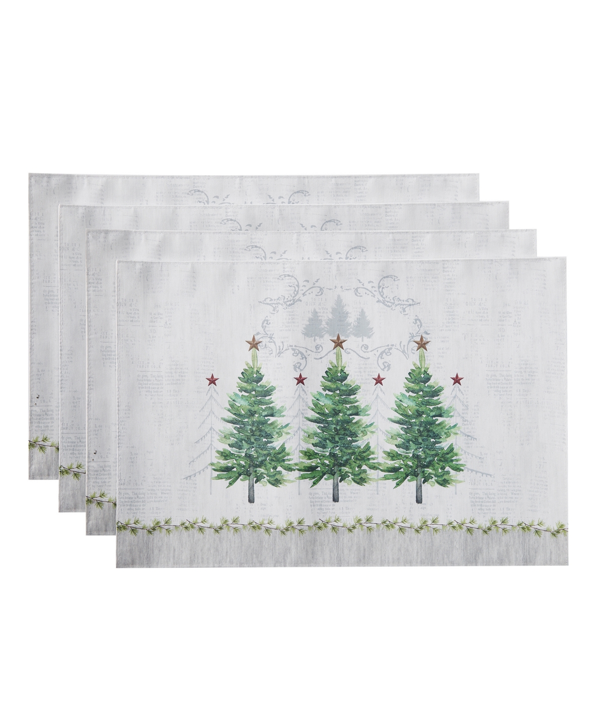 Avanti Trees Polyester 18" X 18'', Set Of 4 In Green