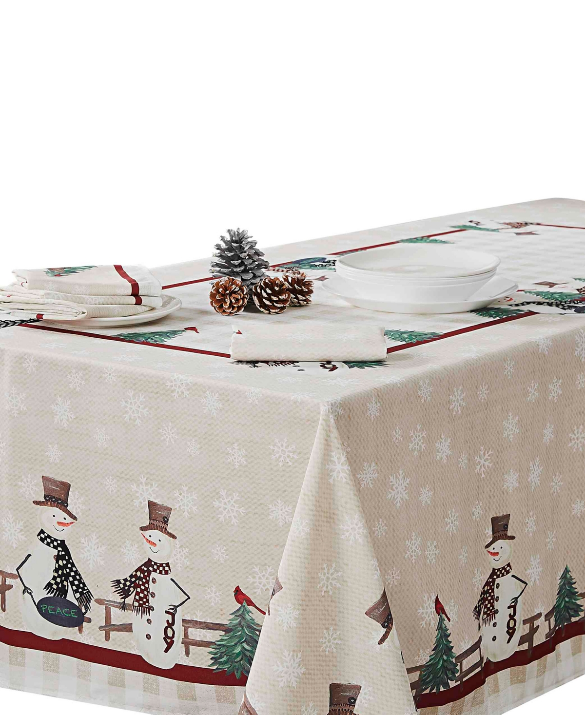 Avanti Country Snowmanâ Polyester Tablecloth, 60" X 84" In Multi Color