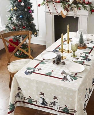 Country Snowman&nbsp;Polyester Tablecloth, 60" x 120"