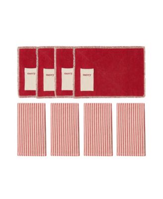 Merry Polyester 8 Piece Placemats/Napkins Set