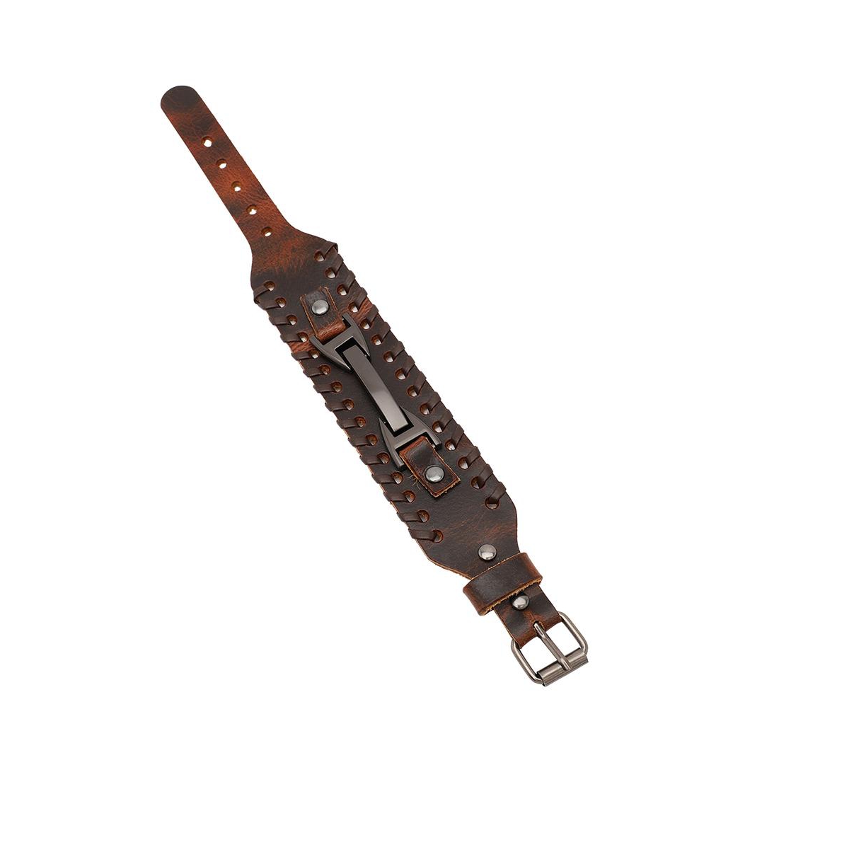 Women's Chunky Leather Bracelet - Brown