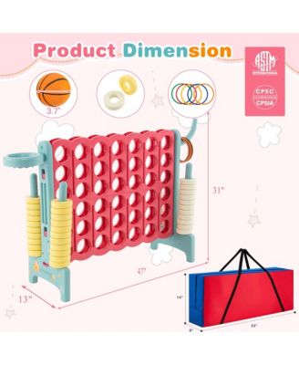 Jumbo 4-to-Score 4 in A Row Giant Game Set with Carry Bag Stickers for Kids Adults