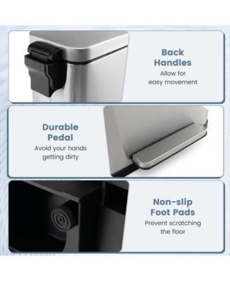 2 Pack Trash Can Combo Set with Step-on Pedal Removable Inner Buckets for Kitchen