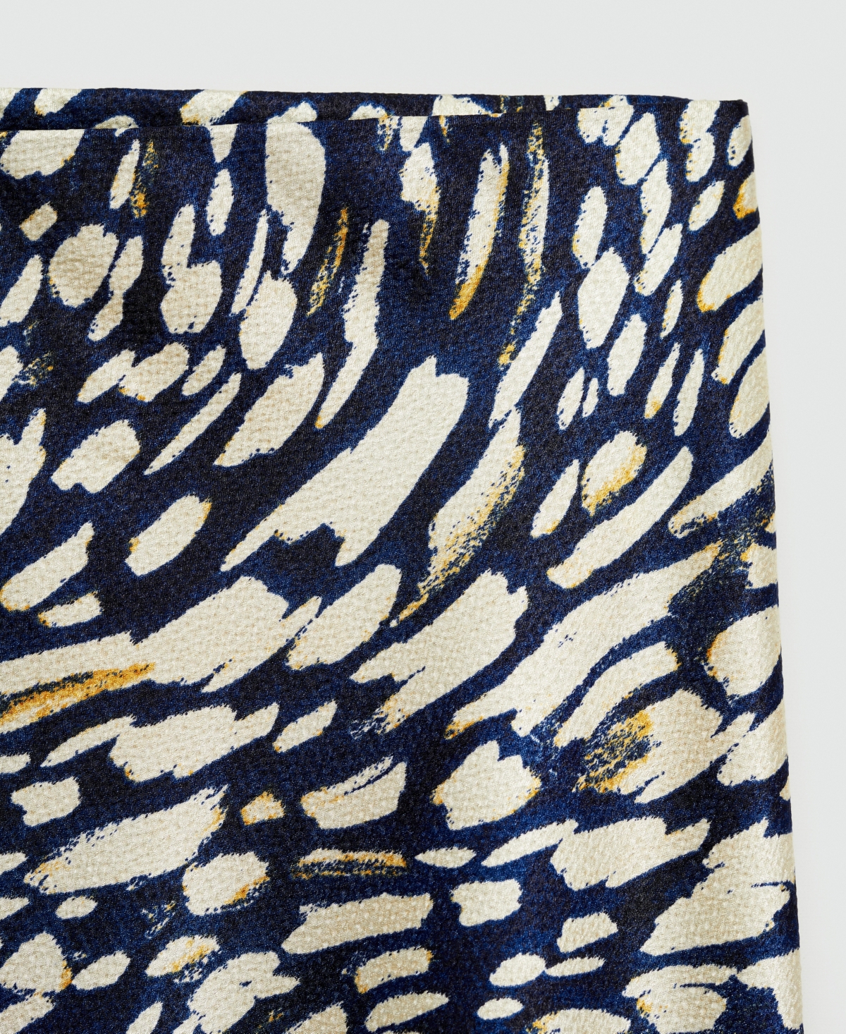 Mango Print Satin Midi Skirt In Blue