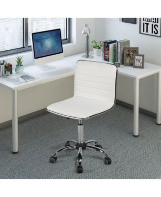 PU Leather Low Back Swivel Armless Office Chair