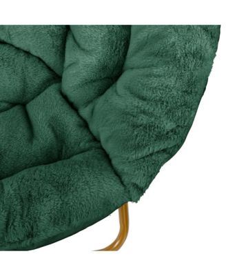 1 Count With Cozy Faux Fur Cushion And Metal Frame For Dorms, Bedrooms, Apartments And More - Ersa Oversize Folding Saucer Chair