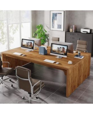 13FT Conference Table, Large Rectangle Conference Room Table, Long Meeting Seminar Table Business Tables for 10-14 People (Two Tables)