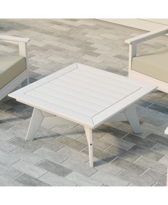 Modern Low Outdoor Patio Square HDPE 37" Coffee Table