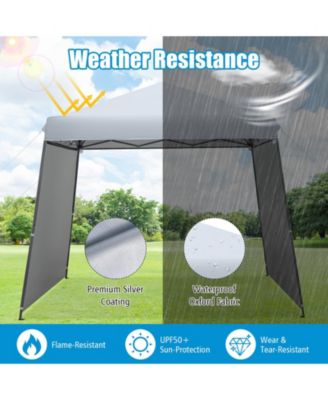 Patio 10x10FT Instant Pop-up Canopy Folding Tent with Sidewalls and Awnings Outdoor-Gray