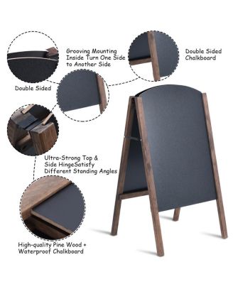 40-Inch Wooden A-Frame Sidewalk Chalkboard Sign for Wedding or Event Signage