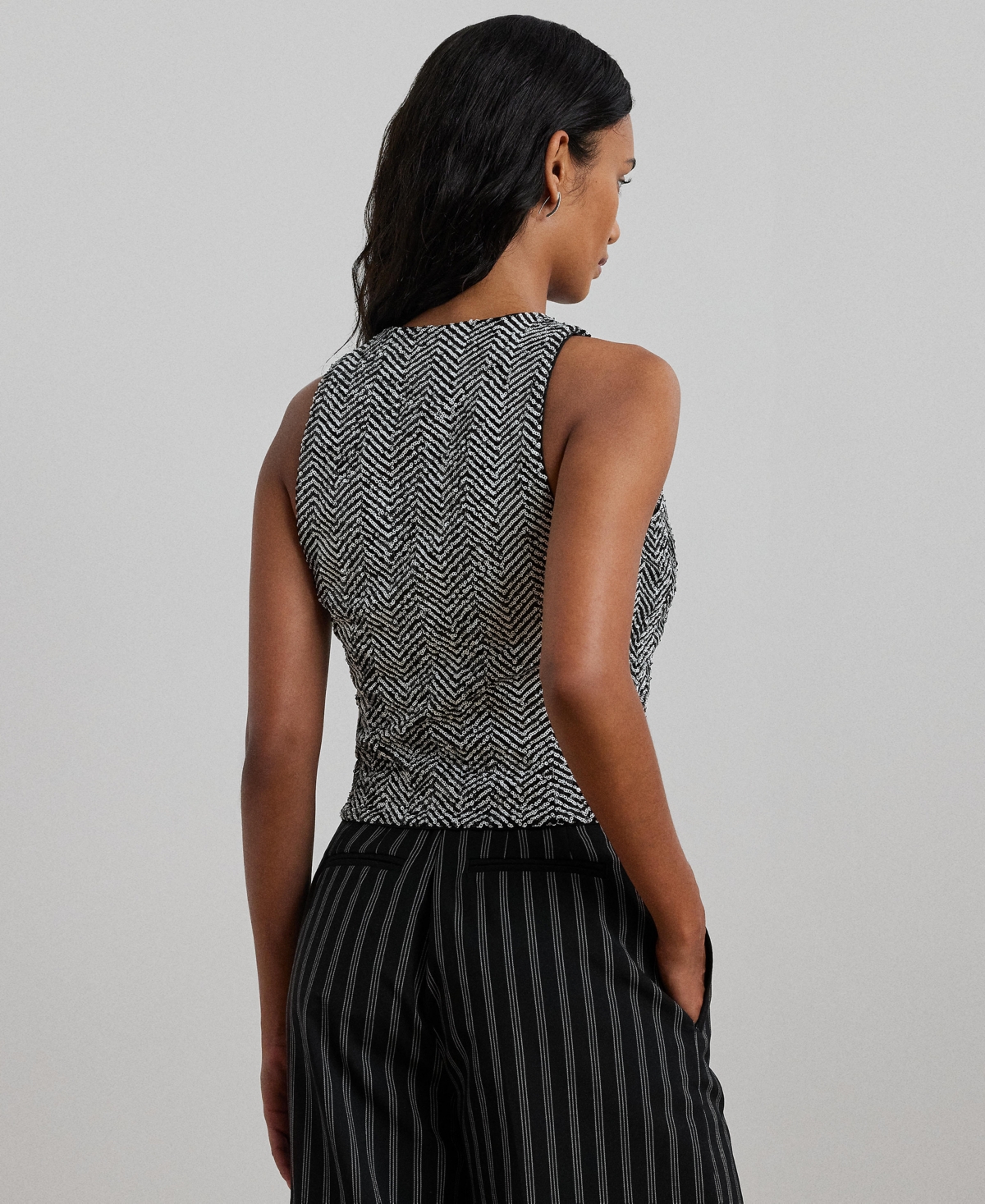 Lauren Ralph Lauren Women's Sequined Herringbone Vest