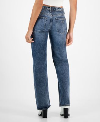 low-rise wide leg denim pants | GUESS