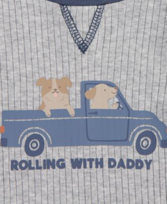 Baby Boys Short Sleeve Bodysuit, Crew and Pants 3-Piece Set