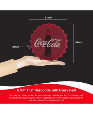Coca-Cola Bottle Cap Shaped Bluetooth Speaker With Kick Stand and Color Changing Light