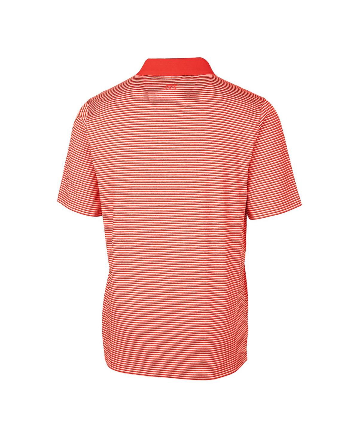 Cutter & Buck Men's Orange Tampa Bay Buccaneers Throwback Logo Forge Tonal Stripe Stretch Polo In Orange