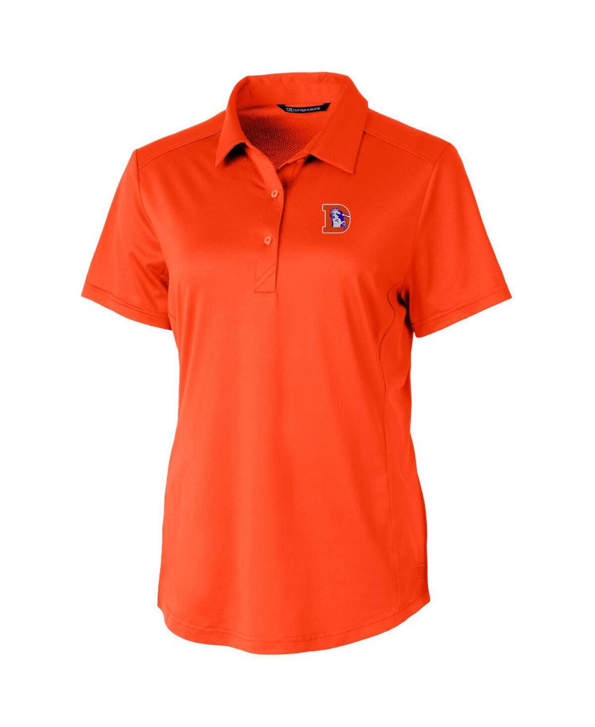 Cutter & Buck Women's Orange Denver Broncos Throwback Logo Prospect Textured Stretch Polo In Orange