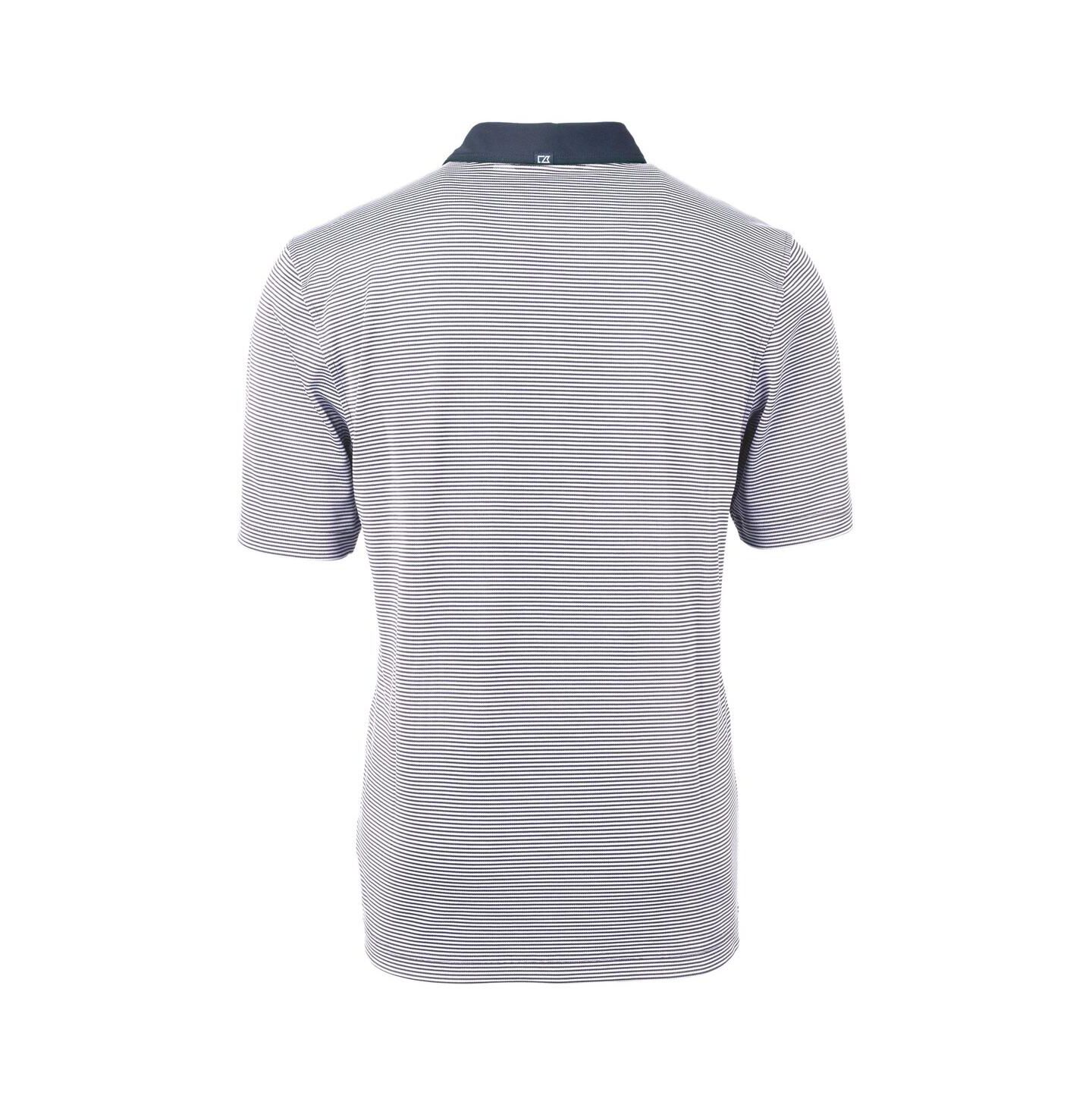 Мужское поло Cutter & Buck New York Giants Virtue Eco Pique Micro Stripe Polo, цвет: Синий / Белый — фото 2