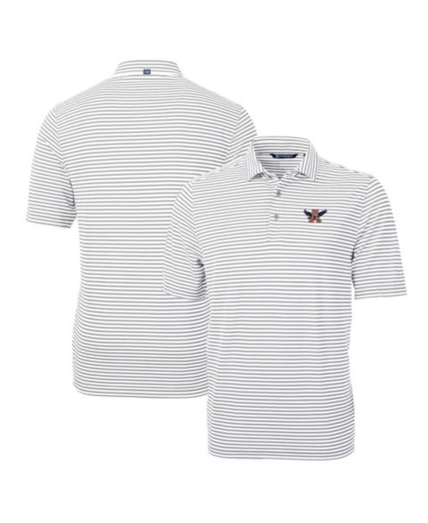 Мужское поло Cutter & Buck Auburn Tigers Throwback Logo Virtue Eco Pique Stripe Polo, цвет: Серый