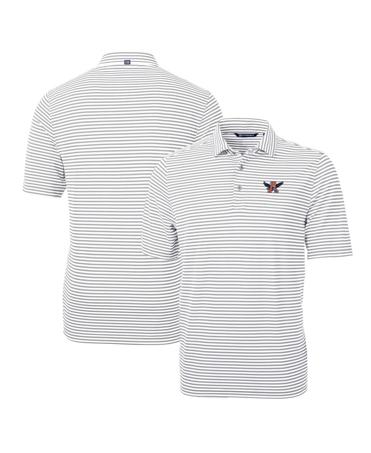 Cutter & Buck Men's Auburn Tigers Throwback Logo Virtue Eco Pique Stripe Polo In Gray