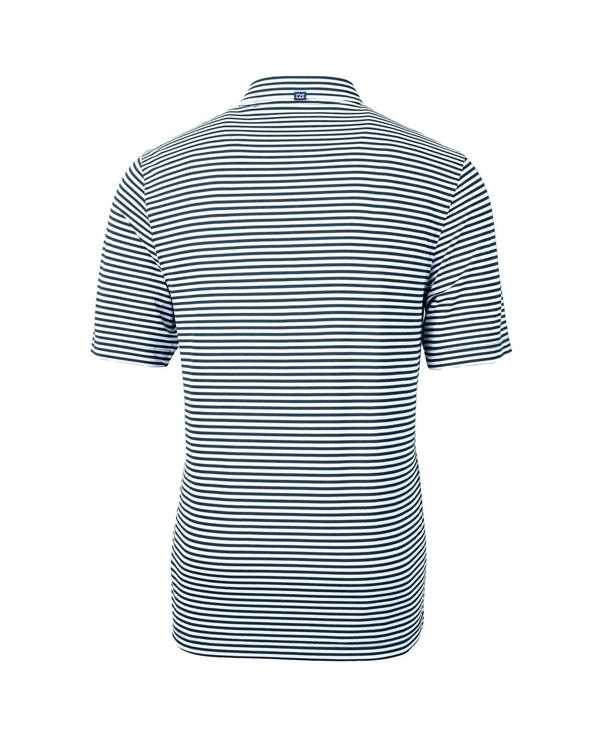 Cutter & Buck Men's Penn State Nittany Lions Throwback Logo Virtue Eco Pique Stripe Polo In Navy