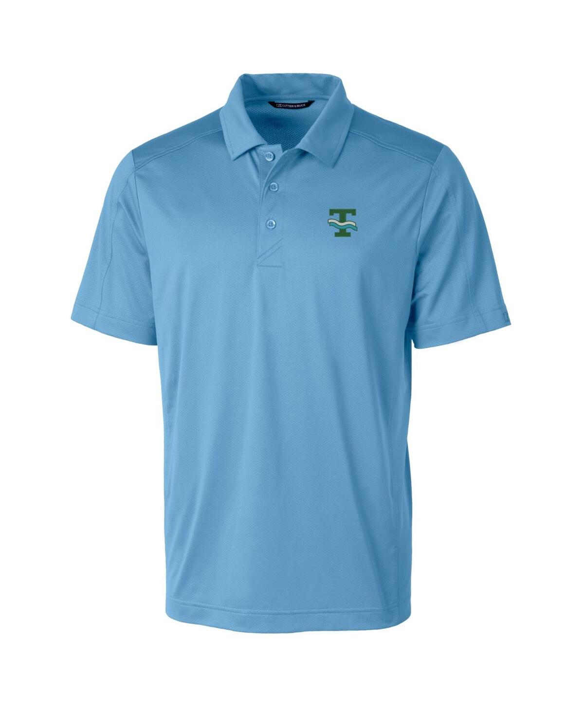 Cutter & Buck Tulane Wave Primary Team Logo Prospect Textured Stretch Polo In Light Blue
