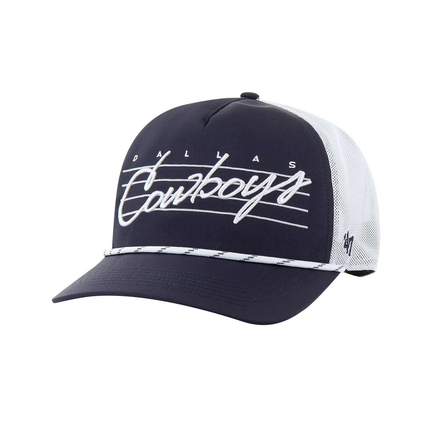 Men's Navy/White Dallas Cowboys Downburst Relaxed Hitch Trucker Adjustable Hat
