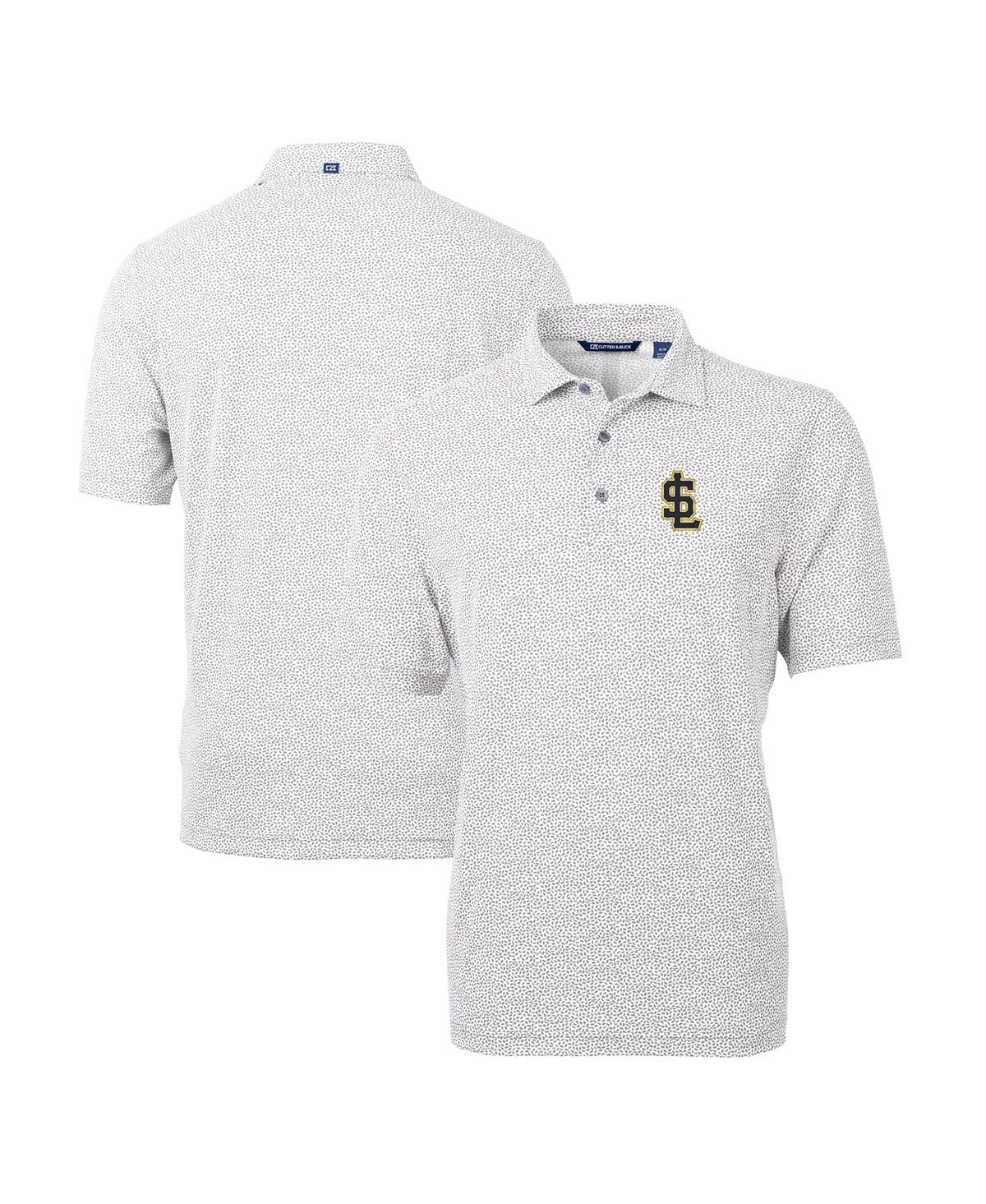 Cutter & Buck Men's Gray Salt Lake Bees Virtue Eco Pique Botanical Print Polo In Gray