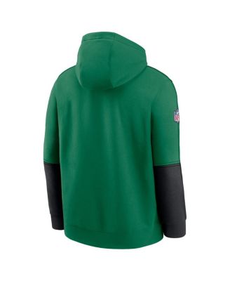 Men's Kelly Green Philadelphia Eagles Throwback Logo Club Tri-Blend Pullover Hoodie