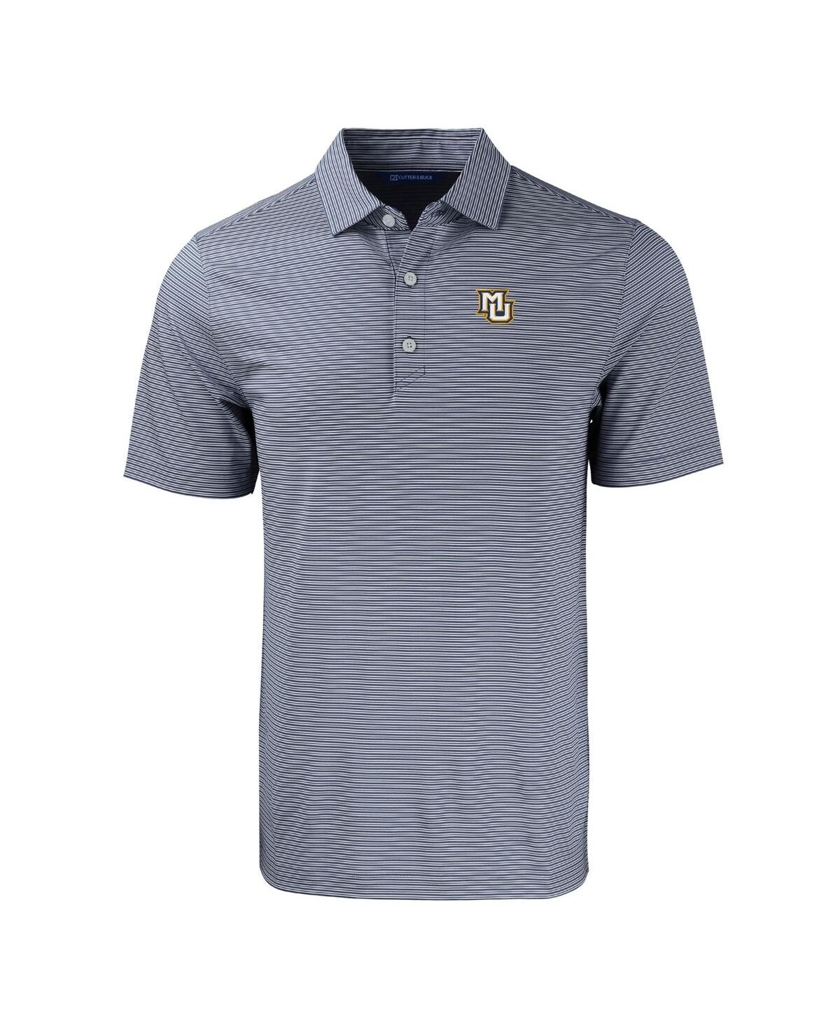 Cutter & Buck Men's Marquette Golden Eagles Forge Eco Double Stripe Stretch Polo In Navy,white