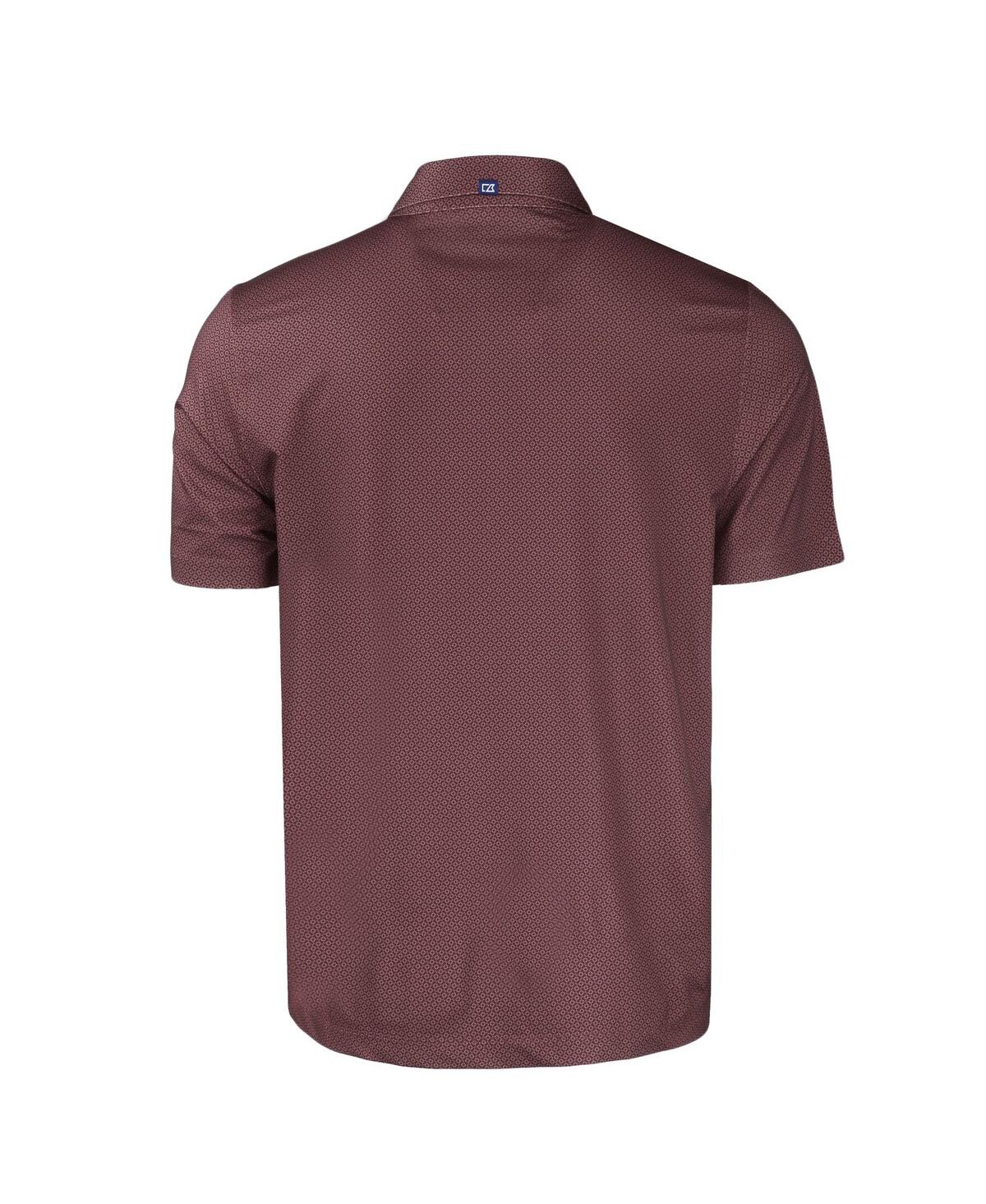 Cutter & Buck Men's Maroon Texas State Bobcats Pike Eco Tonal Geo Print Stretch Polo In Maroon