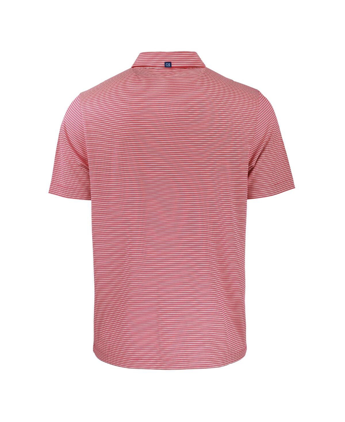 Cutter & Buck Men's Red Utah Utes Forge Eco Double Stripe Stretch Polo In Red