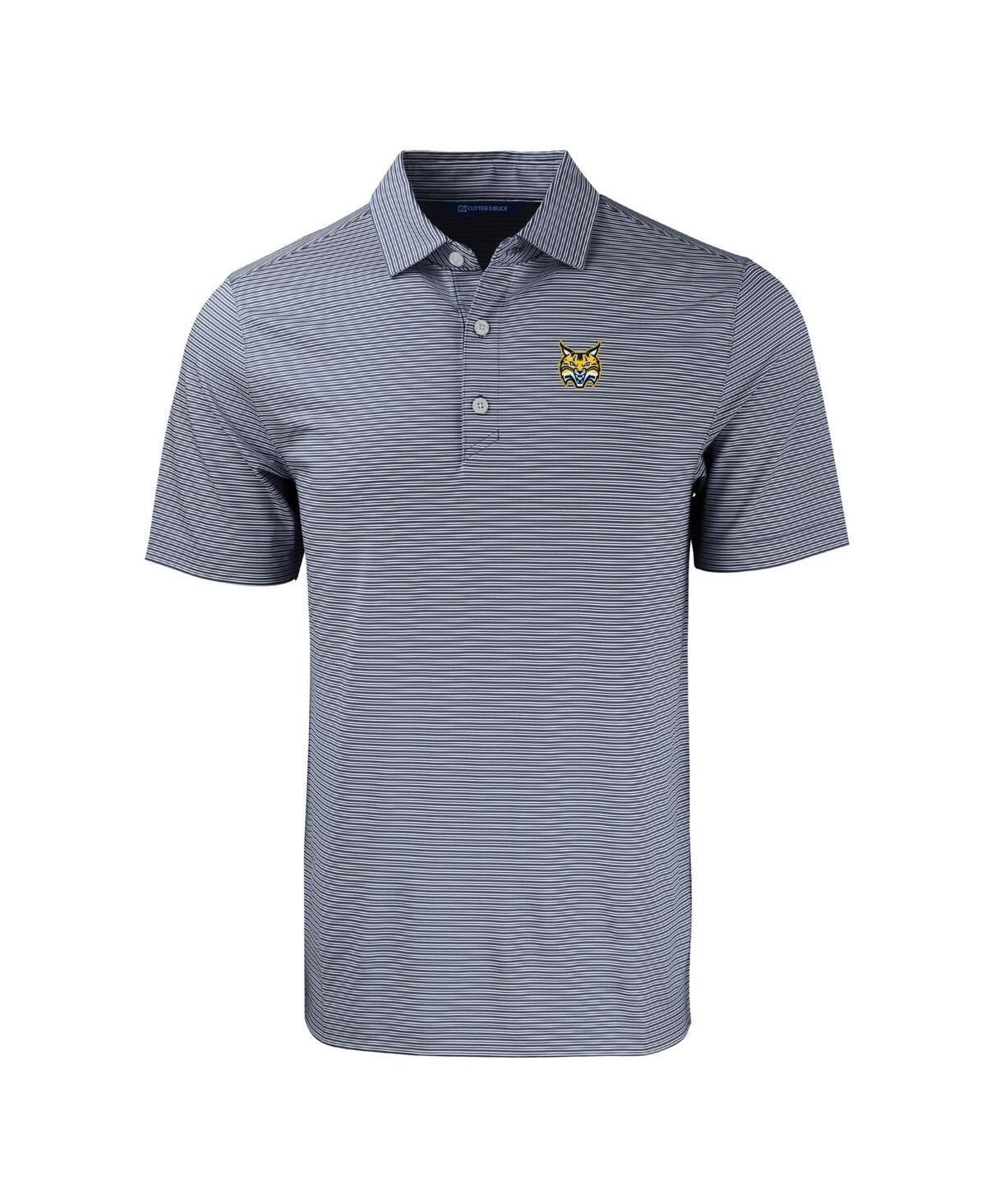 Cutter & Buck Men's Navy Quinnipiac Bobcats Forge Eco Double Stripe Stretch Polo In Navy