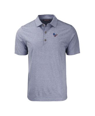 Men's Heather Navy Houston Texans Americana Forge Eco Heather Stripe Stretch Polo